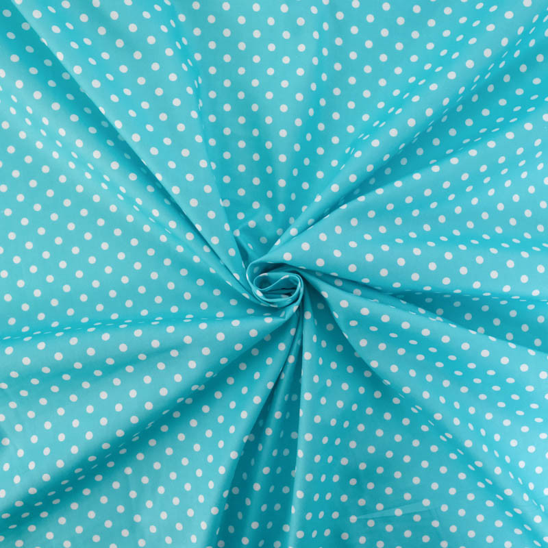 Turquoise Polka-Dot Cotton Poplin - Maison Klem